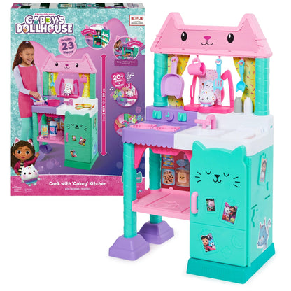 Gabby's Dollhouse Cakey Cat Kitchen Set For Kids, 3ft Tall With Sounds & Accessories