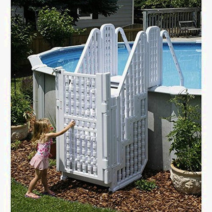 Blue Wave Easy Step Pool Entry System With Gate, White - NE138