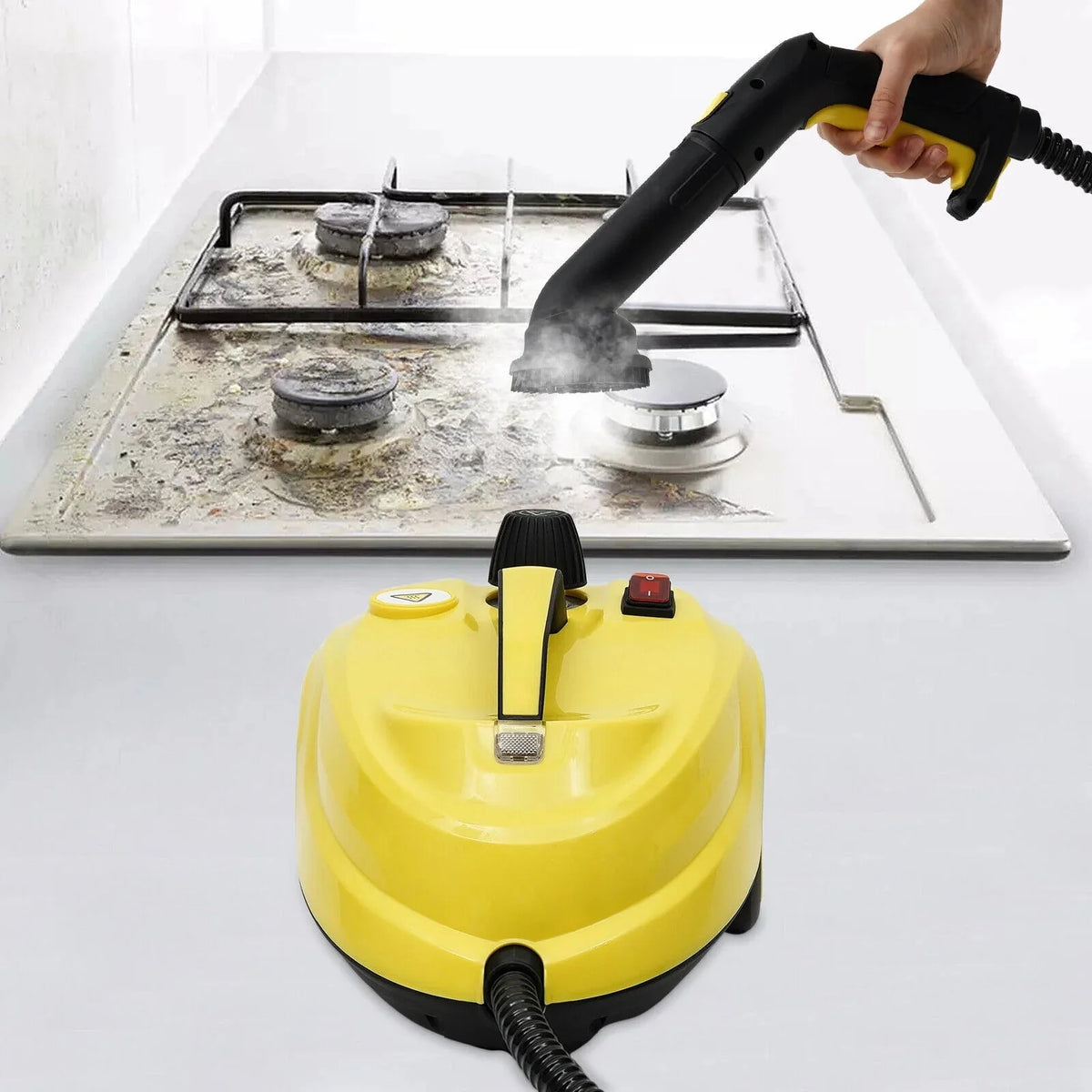 2000W 1.8L/60.87oz High-Pressure Handheld Steam Cleaner, Yellow - SE8620