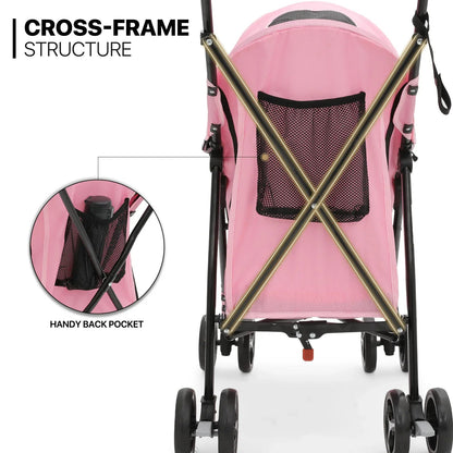 MoNiBloom Foldable Pet Stroller for Small Medium Dogs, 22 lbs, Pink