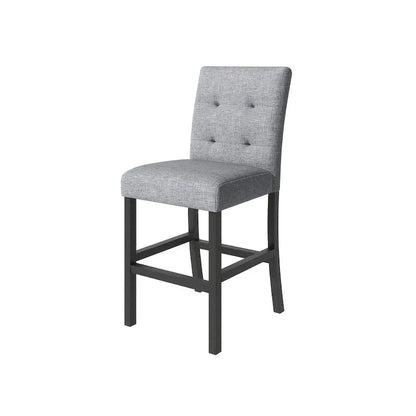 5 Piece Counter Height Wood Dining Set With Rectangle Table And 4 Upholstered High-Back Chairs - 35.4x35.4x36in