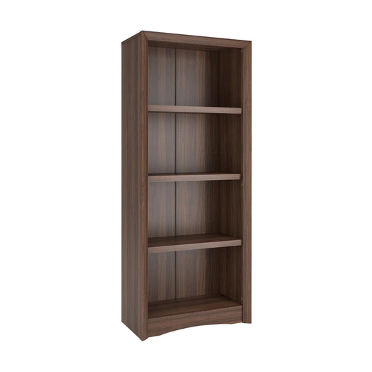 CorLiving Quadra Brown Engineered Wood Tall Adjustable 4-Shelf Vertical Bookcase