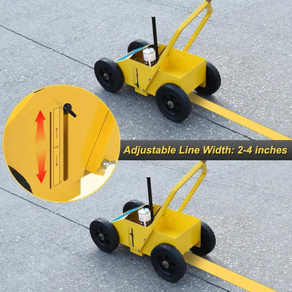 Yellow Striping Line Marking Machine, Adjustable 2 to 4 Inches