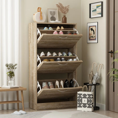 Modern Flip-Down Shoe Storage Cabinet