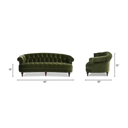 Jennifer Taylor Home La Rosa Chesterfield Sofa, 84-inch Velvet Tufted Upholstery - La Rosa 84 Mid