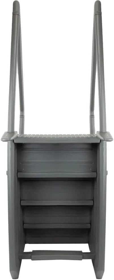 Aqua Select Anti-Slip In-Pool Steps, Gray, 28in W x 81in H, 300 lbs Capacity - For Above Ground Pools
