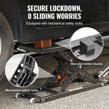 Portable Car Lift System 5000 LBS Carbon Steel Black - 9.06 inch-25.6 inch