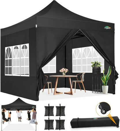COBIZI 10x20 ft Commercial Pop-Up Canopy Tent With 6 Sidewalls And Roller Bag