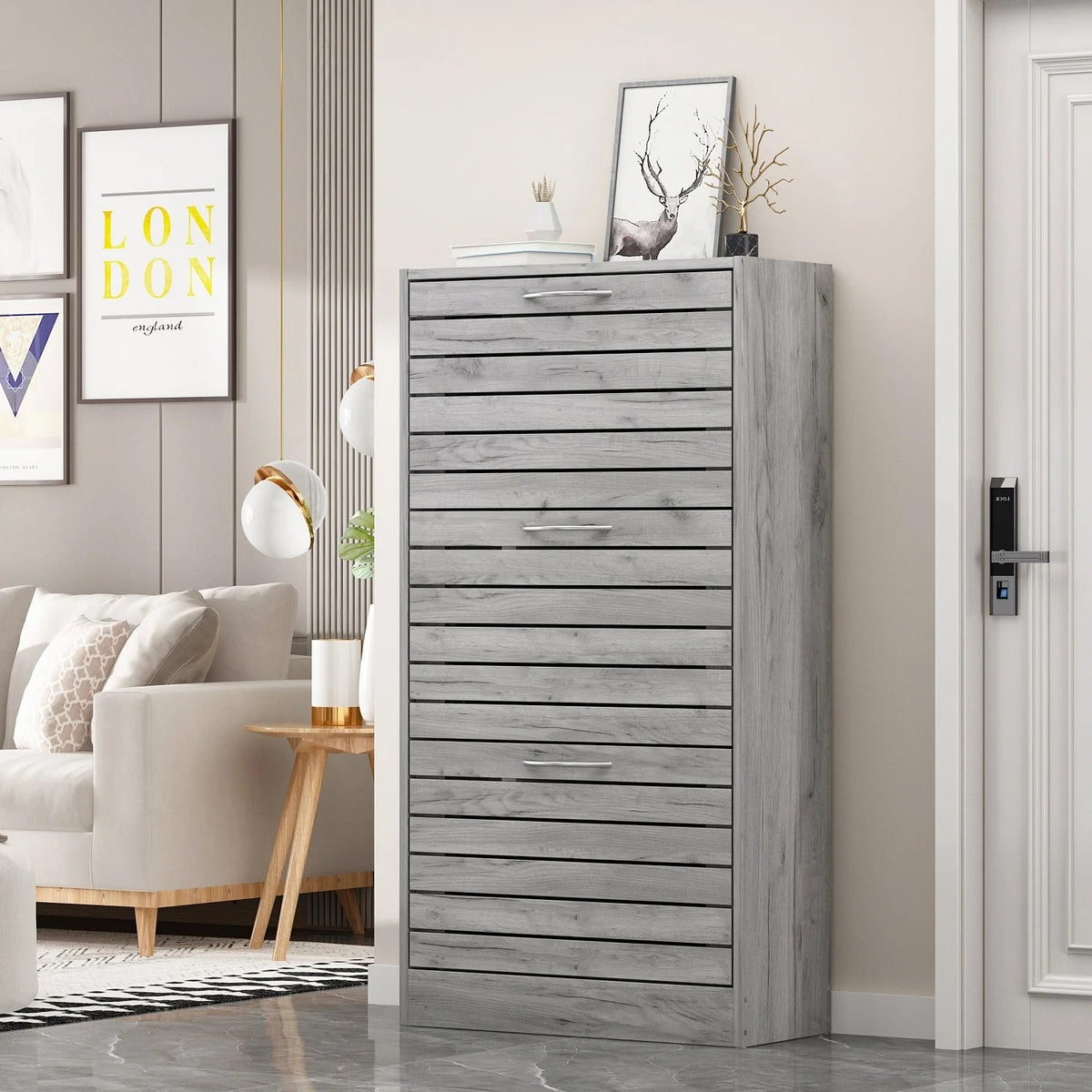 Modern Flip-Down Shoe Storage Cabinet
