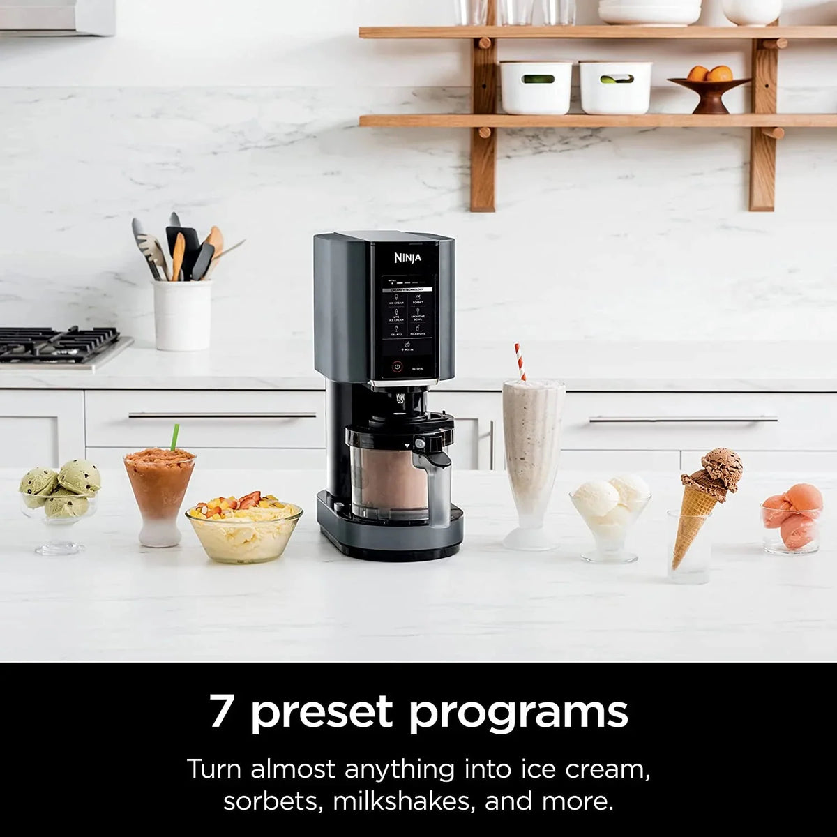 Ninja CREAMi 7-in-1 Ice Cream Maker With 16 oz Pint, Black - NC299AMZ