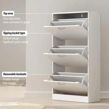 Modern Flip-Down Shoe Storage Cabinet