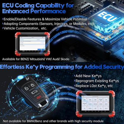 XTOOL Bidirectional Automotive Diagnostic Scanner With ECU Coding, Active Tests, Android 10 - D7