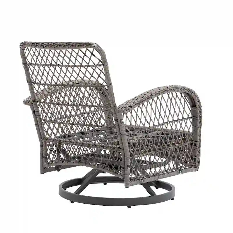3-Piece Outdoor Swivel Rocker Patio Conversation Set - 360 Degree