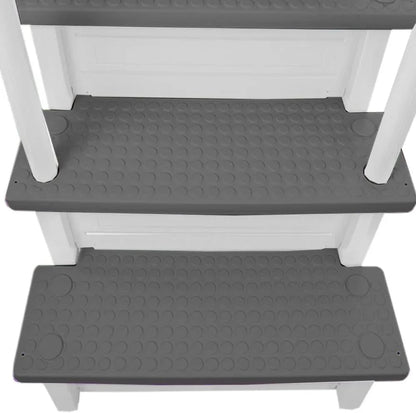 Aqua Select Anti-Slip In-Pool Steps, Gray, 28in W x 81in H, 300 lbs Capacity - For Above Ground Pools