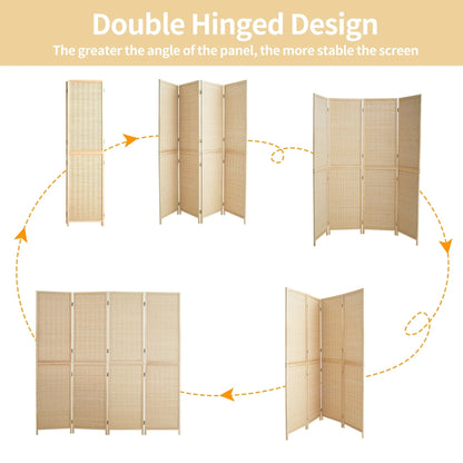 Bamboo 4-Panel Folding Room Divider, 6FT