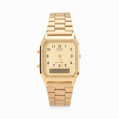 Casio AQ230 Analog Digital Watch - Gold