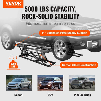 Portable Car Lift System 5000 LBS Carbon Steel Black - 9.06 inch-25.6 inch