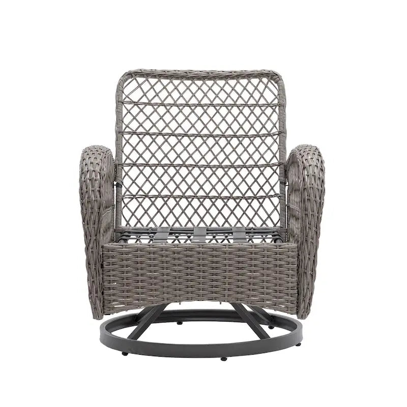 3-Piece Outdoor Swivel Rocker Patio Conversation Set - 360 Degree
