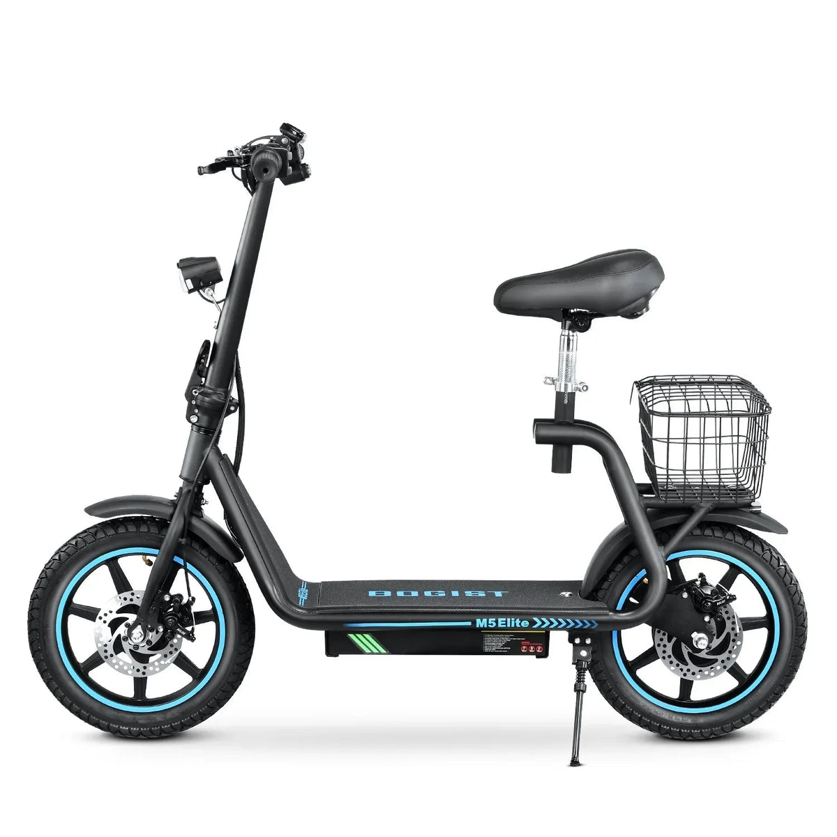 BOGIST Electric Scooter With Seat, 500W Motor, 25mph, 45km Range, 48V 13Ah, Blue - M5 Elite
