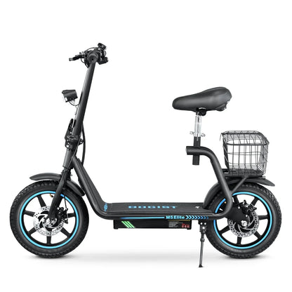 BOGIST Electric Scooter With Seat, 500W Motor, 25mph, 45km Range, 48V 13Ah, Blue - M5 Elite