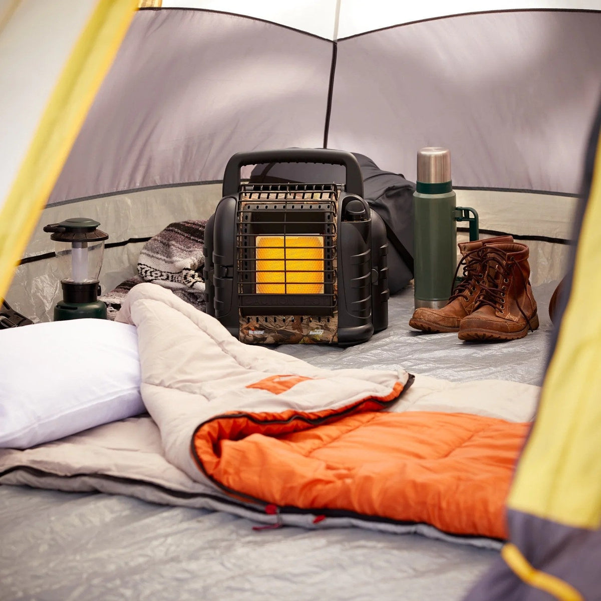 Portable Propane Heater, 12,000 BTU, 2 Heat Settings, ODS Safety Shut-Off, Camo