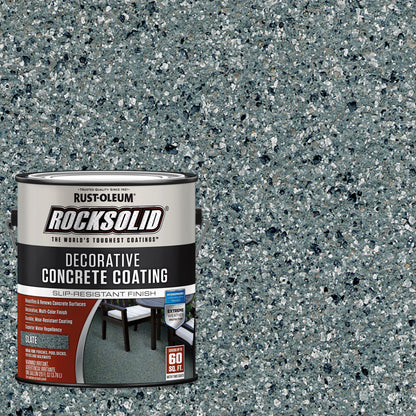 Rust-Oleum RockSolid Decorative Concrete Solid Stain, Slate, Matte, 2 Pack, Gallon - 306267