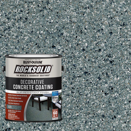 Rust-Oleum RockSolid Decorative Concrete Solid Stain, Slate, Matte, 2 Pack, Gallon - 306267