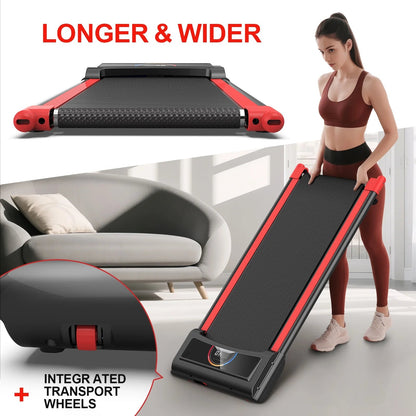 FLIMDER Portable Under Desk Walking Pad Treadmill, 2.5 HP, 265 lbs Capacity, LED Display - White Or Black