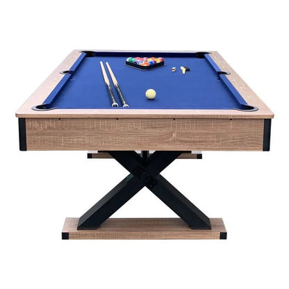 Bluewave Pool Table 7-Ft, Driftwood Melamine, Dark Blue Wool Felt - Excalibur