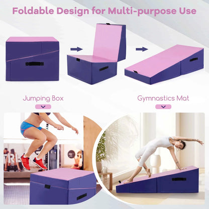 Costway Folding Gymnastics Incline Mat, 48 x 24 x 14 in