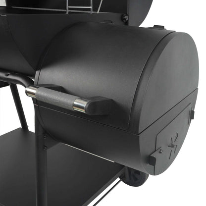 Expert Grill 28in Offset Charcoal Smoker Grill With Side Firebox - Black
