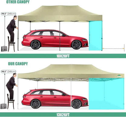 COBIZI 10x20 ft Commercial Pop-Up Canopy Tent With 6 Sidewalls And Roller Bag