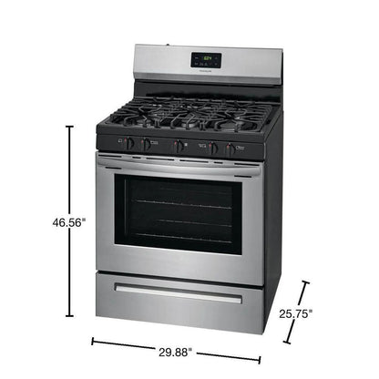 Frigidaire 30 in 5 Burner Freestanding Gas Range In Stainless Steel - FCRG3052AS