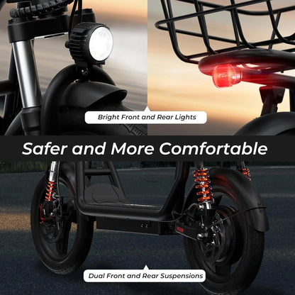 iScooter Electric Scooter With Seat, 500W, 21 Miles, 15.6 mph - i12