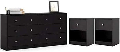 Home Square 3 Piece Bedroom Set With 6-Drawer Double Dresser