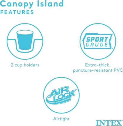Intex Canopy Island Inflatable Pool Float, 78.5 x 59 inch, 440 lb Capacity - 58292EP