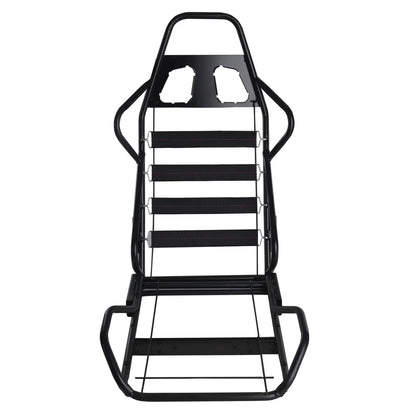 Racing Seats With Double Slider, PVC And Suade Material, Black - Set Of 2 Pieces
