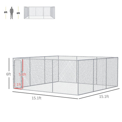 PawHut Dog Kennel Playpen With Waterproof Cover, 15' x 15' x 7.5' - D02-049V02