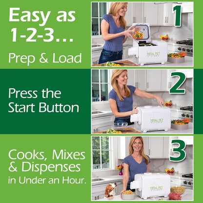 Total Pet Kitchen Pet Food Maker Multicooker, 4.5 Quart, 1000-Watt - Mix & Dispense