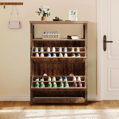 Shoe Storage Cabinet Organizer With 2 Compartments, 9.8 x 31.5 x 43.5 Inches