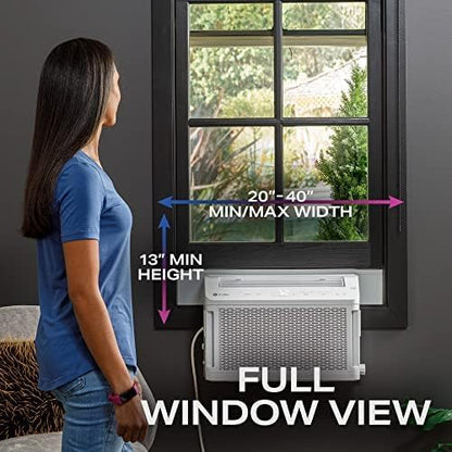 GE Profile ClearView Inverter Window Air Conditioner, 12,200 BTU, White