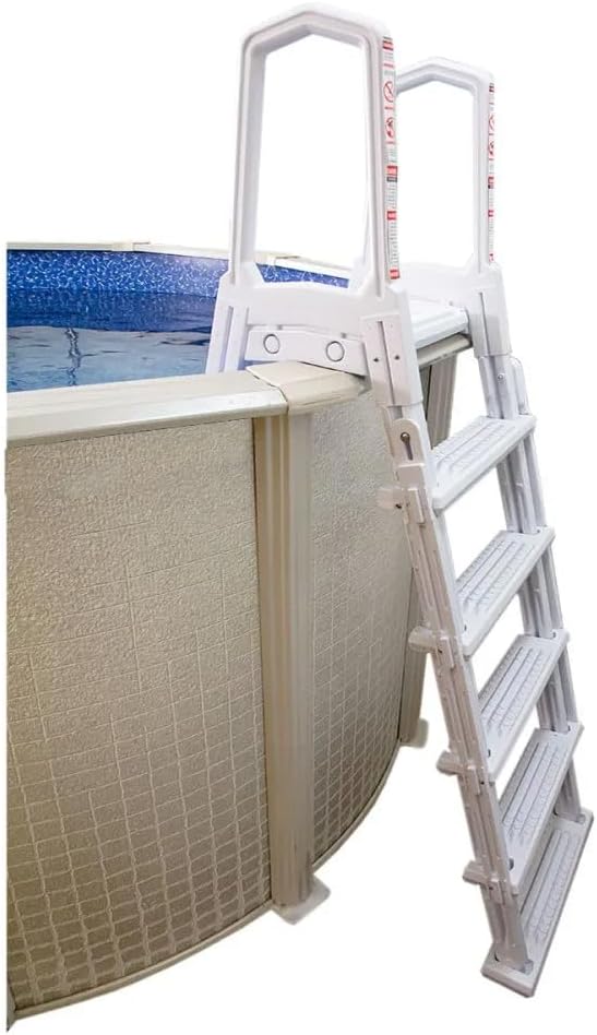 Aqua Select Anti-Slip In-Pool Steps, Gray, 28in W x 81in H, 300 lbs Capacity - For Above Ground Pools