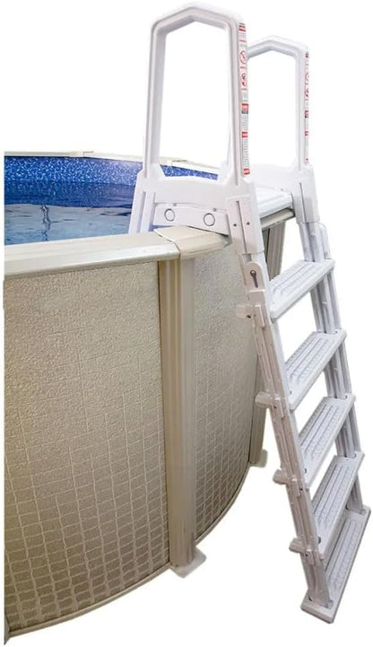Aqua Select Anti-Slip In-Pool Steps, Gray, 28in W x 81in H, 300 lbs Capacity - For Above Ground Pools