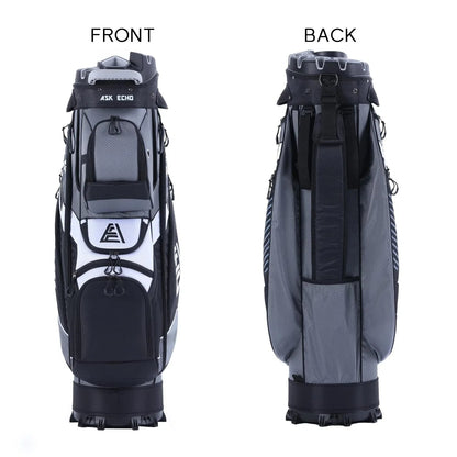 ASK ECHO Golf Cart Bag, 14-Compartment, Gray, Nylon - T-Lock