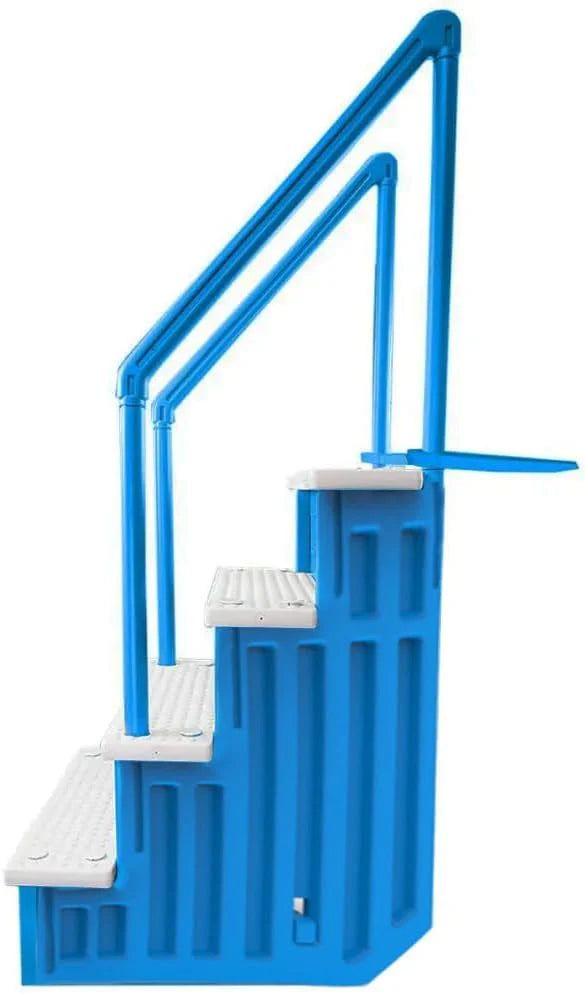 Aqua Select Anti-Slip In-Pool Steps, Gray, 28in W x 81in H, 300 lbs Capacity - For Above Ground Pools