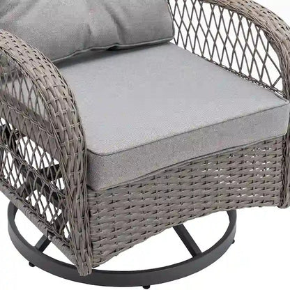 3-Piece Outdoor Swivel Rocker Patio Conversation Set - 360 Degree