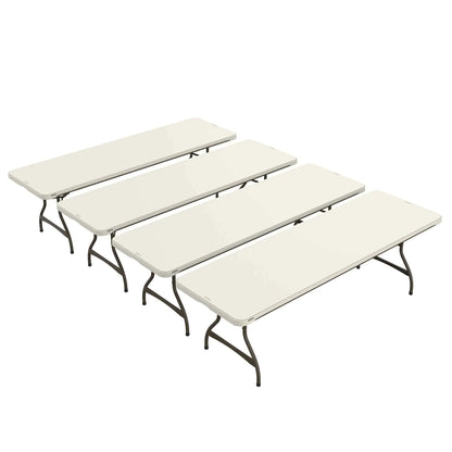 Lifetime 8 Foot Rectangle Nesting Folding Tables, Almond, Set Of 4 - 80707